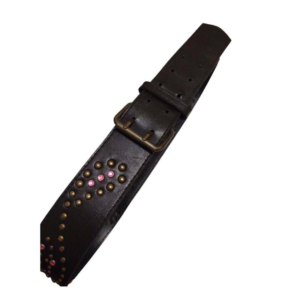 Unbranded Belt Woman's Small Brown Pink‎ Studded Rhinestone Western Paisley